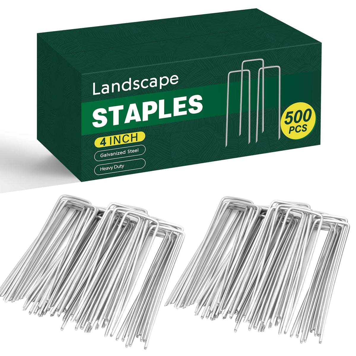 CEWOR 4-inch galvanized landscape staples fix fabric securely for outdoor projects.
