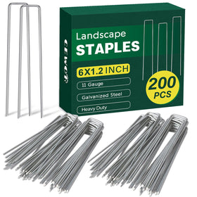 CEWOR 6-inch landscape staples pack secures turf and fabric effectively.