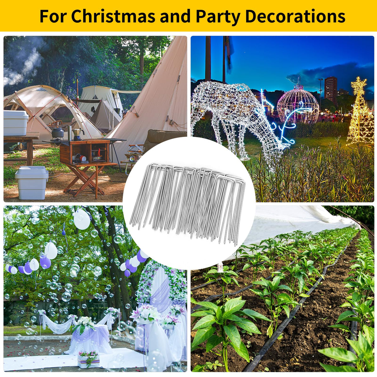 CEWOR drip irrigation stakes anchor hoses and mats