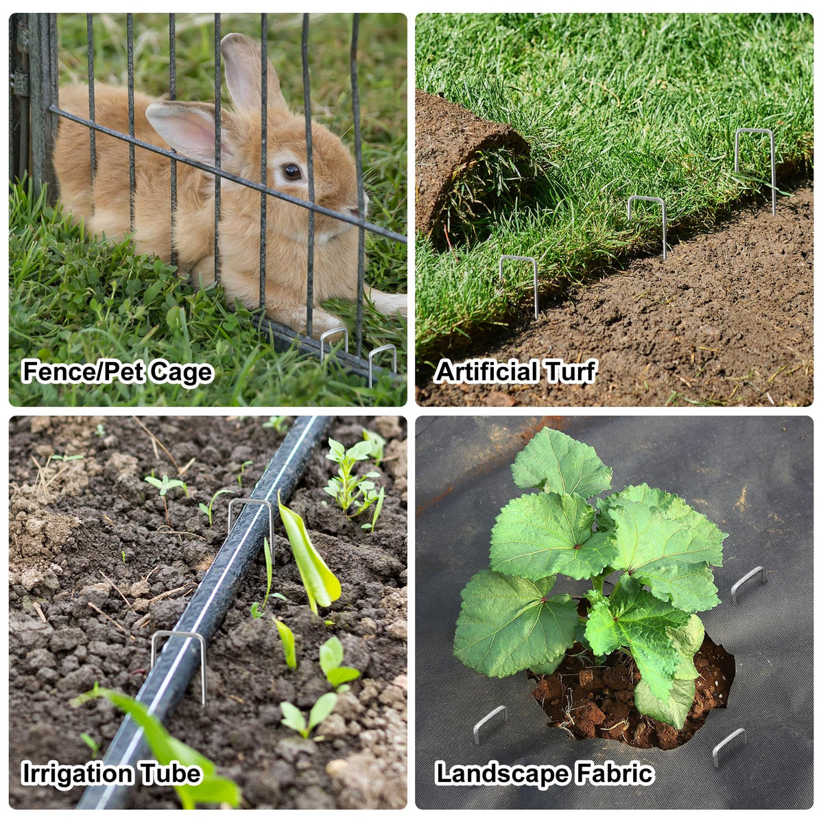 Stake the fence and fabric with CEWOR for reliable support.