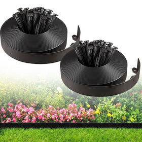 CEWOR garden edging border 110ft roll outlines a long lawn area for clean edges.