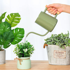 CEWOR matte olive-green finish adds decorative flair to shelves.