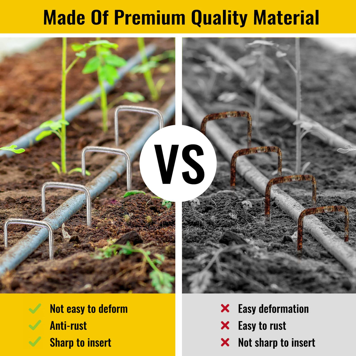 Sharp CEWOR staples easily penetrate sod and barrier fabric.