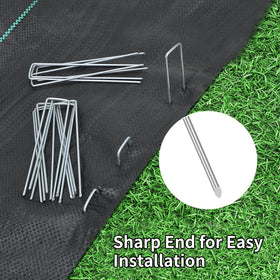 CEWOR sharp-ends stake for easy penetration into sod and plastic sheeting.