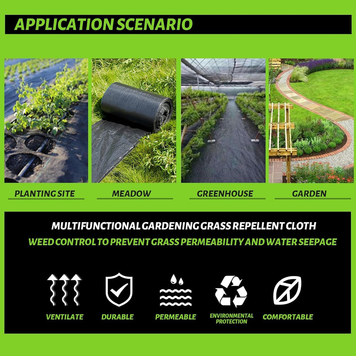 CFTEL landscape fabric available in multiple sizes for diverse projects
