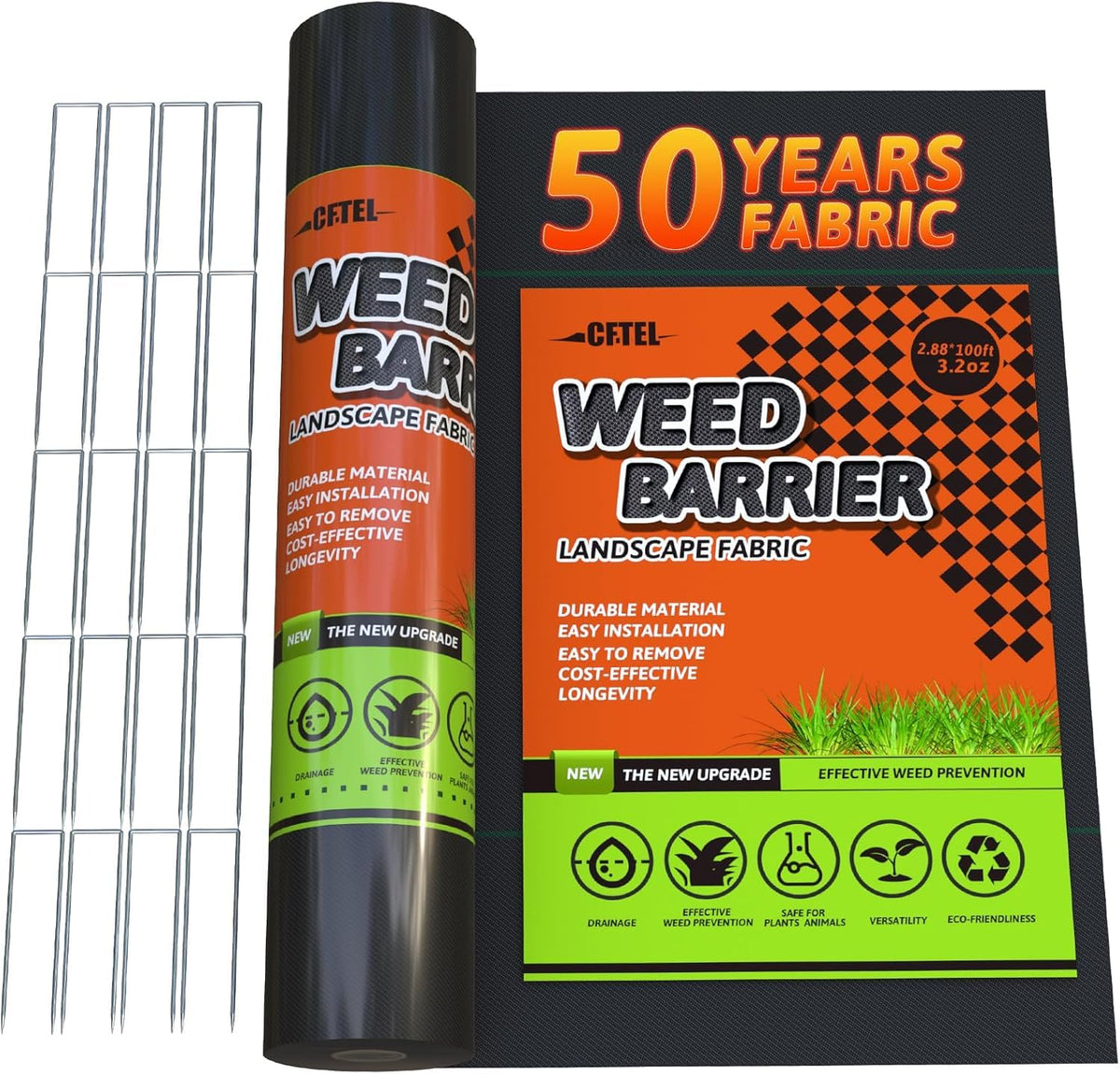 CFTEL durable weed-control fabric for landscaping and outdoor projects.