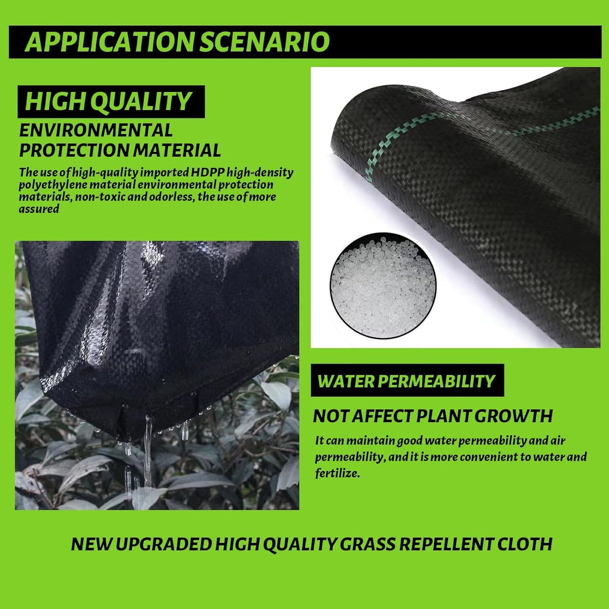 CFTEL landscape fabric design allows water and nutrients to pass