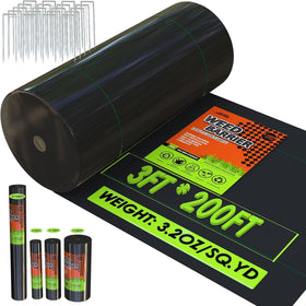 CFTEL weed barrier fabric roll blocks weeds while letting water through.