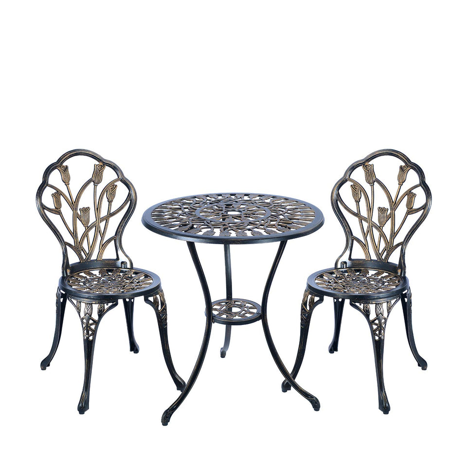 C/G Patio Casa bistro table in antique copper finish for outdoor dining