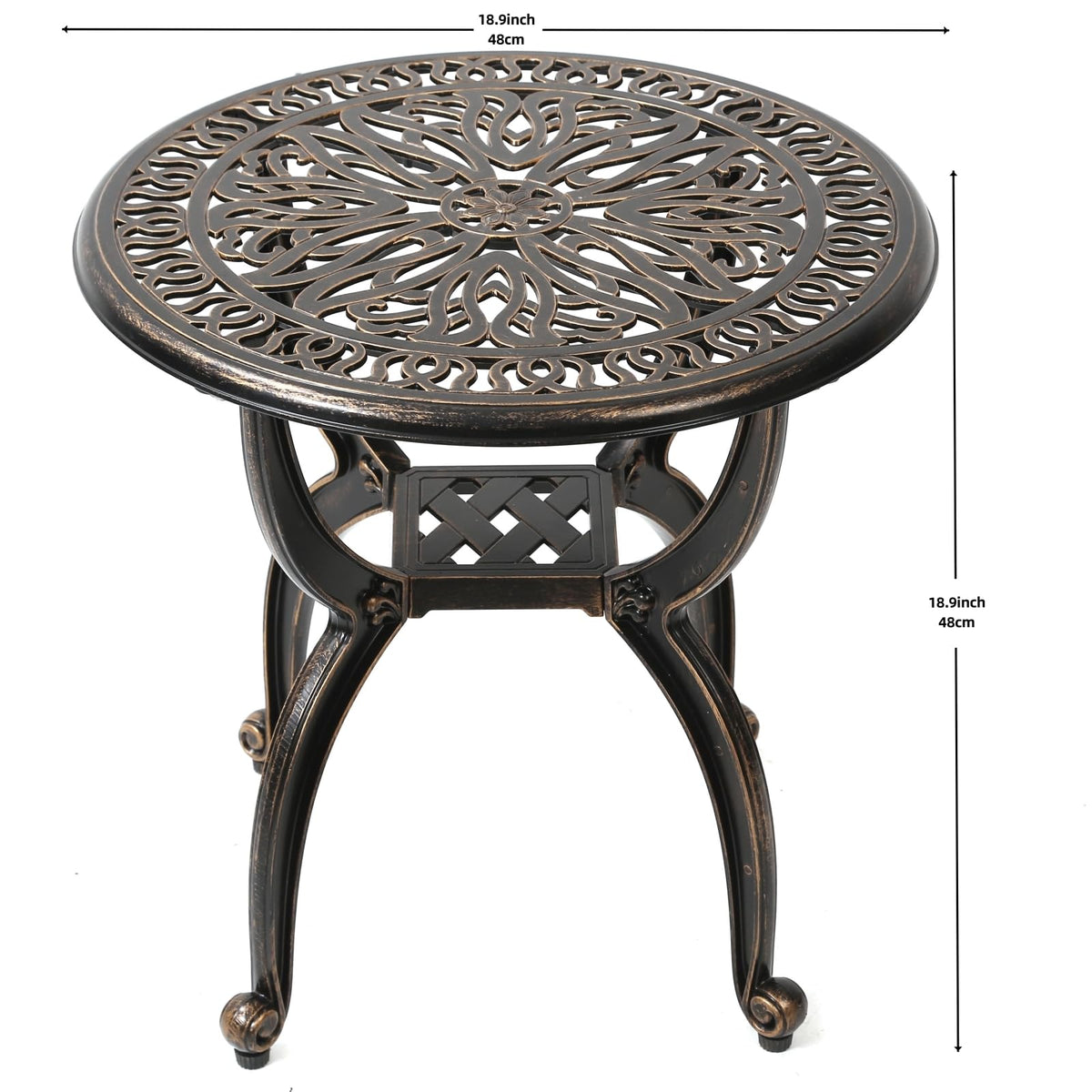 C/G patio casa cast aluminum frame delivers durable outdoor stability.