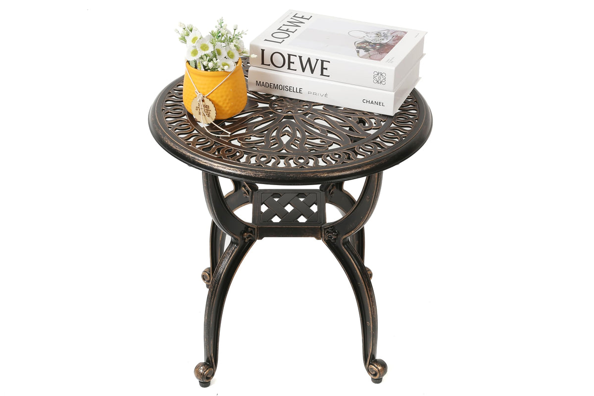 C/G patio casa curved legs provide stable support with Victorian charm.