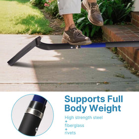 CGRNKT 56-inch fiberglass handle enables upright digging.