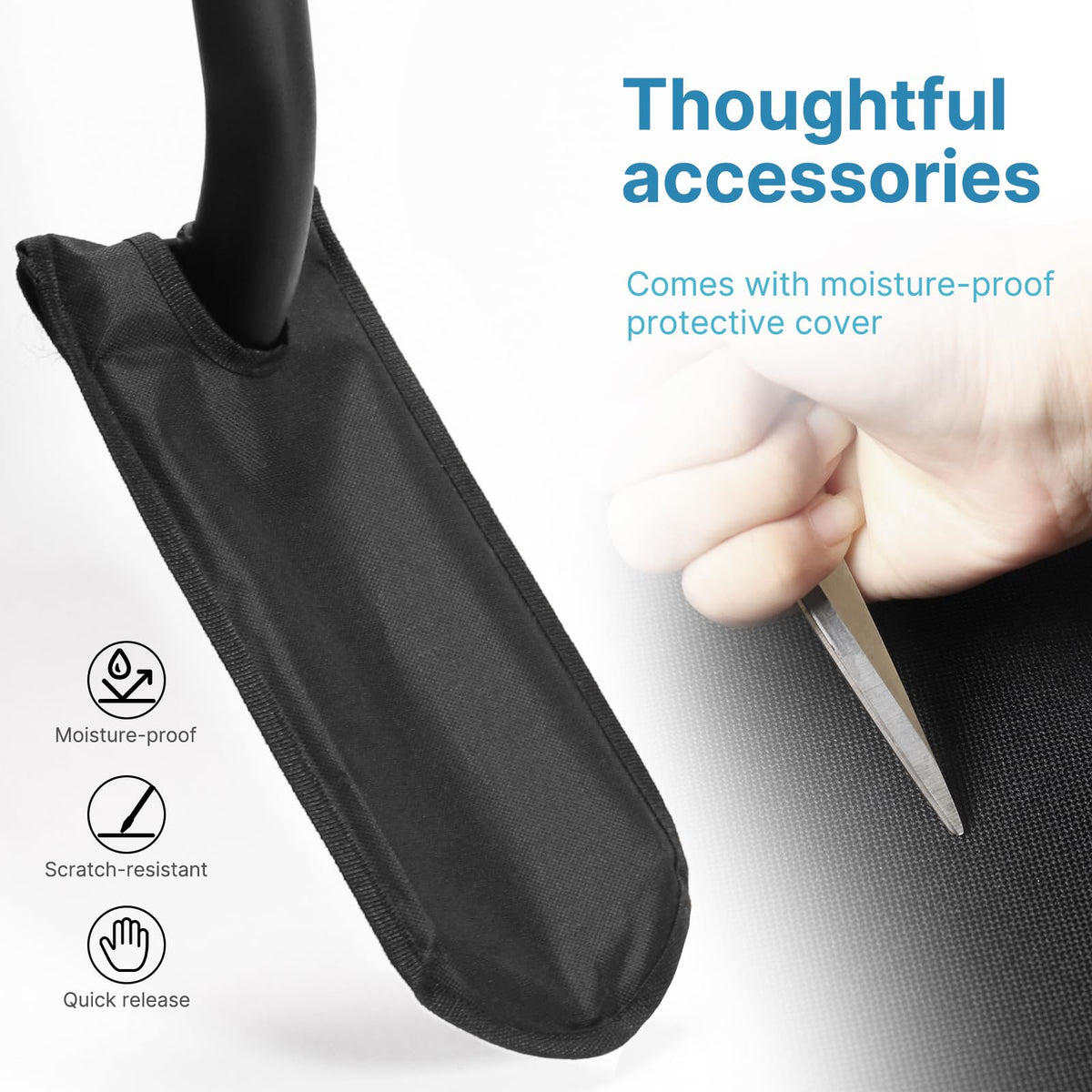 CGRNKT durable fiberglass handle resists weathering.