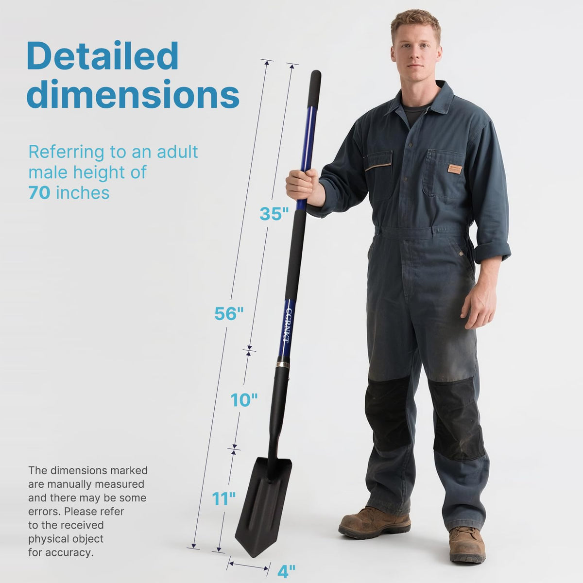 CGRNKT ergonomic digging posture with long handle.