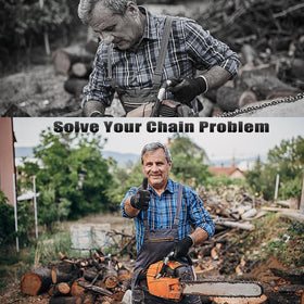 Chainsaw tensioning screw in action on a bar illustrates usage