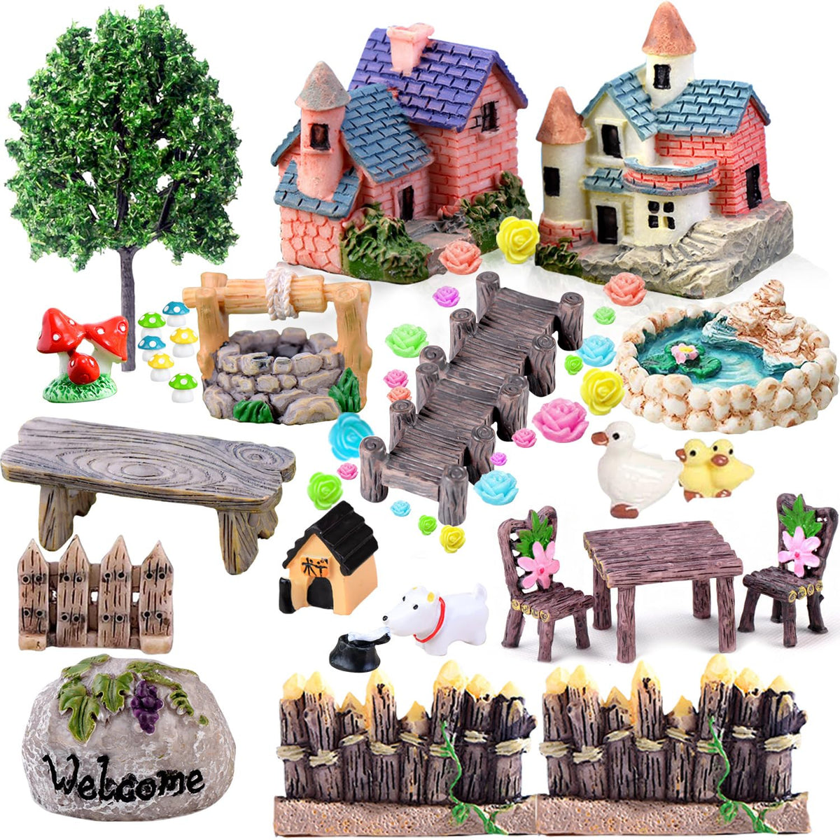 CHAKANLX fairy house enhances miniature garden scenes with charming detail.