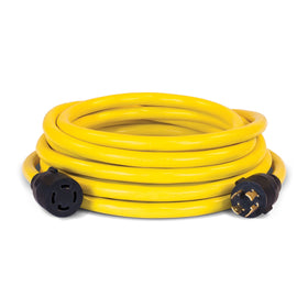 Champion 25-foot generator power cord connected to L14-30P and L14-30R for safe home transfer.