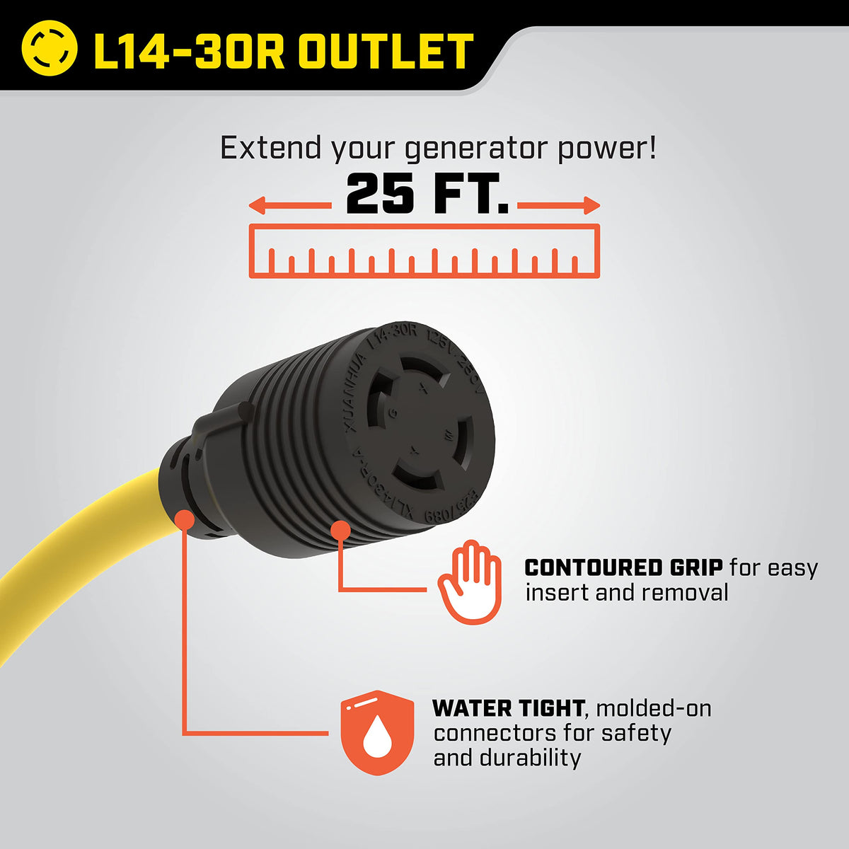 Champion cord’s heat and cold resistant jacket stays flexible in extreme temperatures.