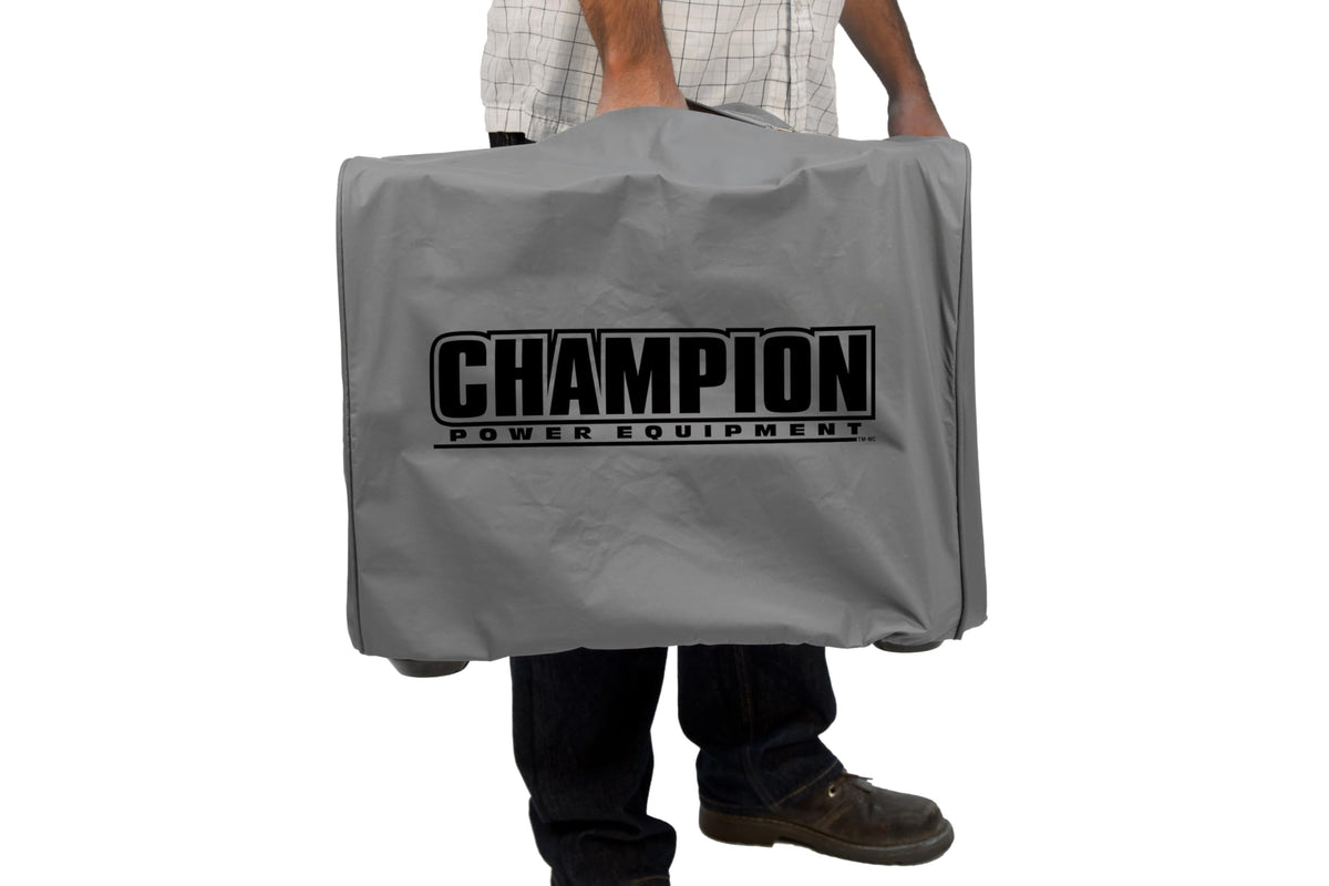 Champion inverter cover with quick-access zipper for easy carrying handle access.
