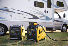 120V duplex outlet provides convenient household power from Champion inverter