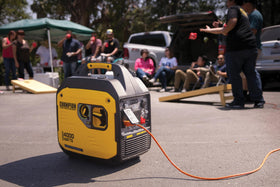 Champion Power Equipment 4000-watt inverter camping setup powering essentials