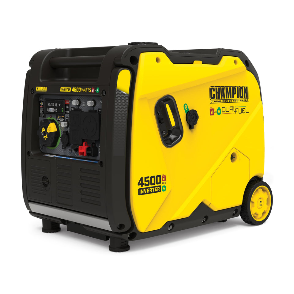 Champion Power Equipment 4500-watt inverter with EZ Start dial for quick startup.