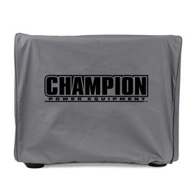 Champion weather-resistant cover on a 2000W inverter protecting from sun and rain.
