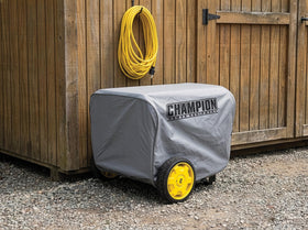 Champion weather cover with elastic base provides a snug, quick-cover solution for generators.