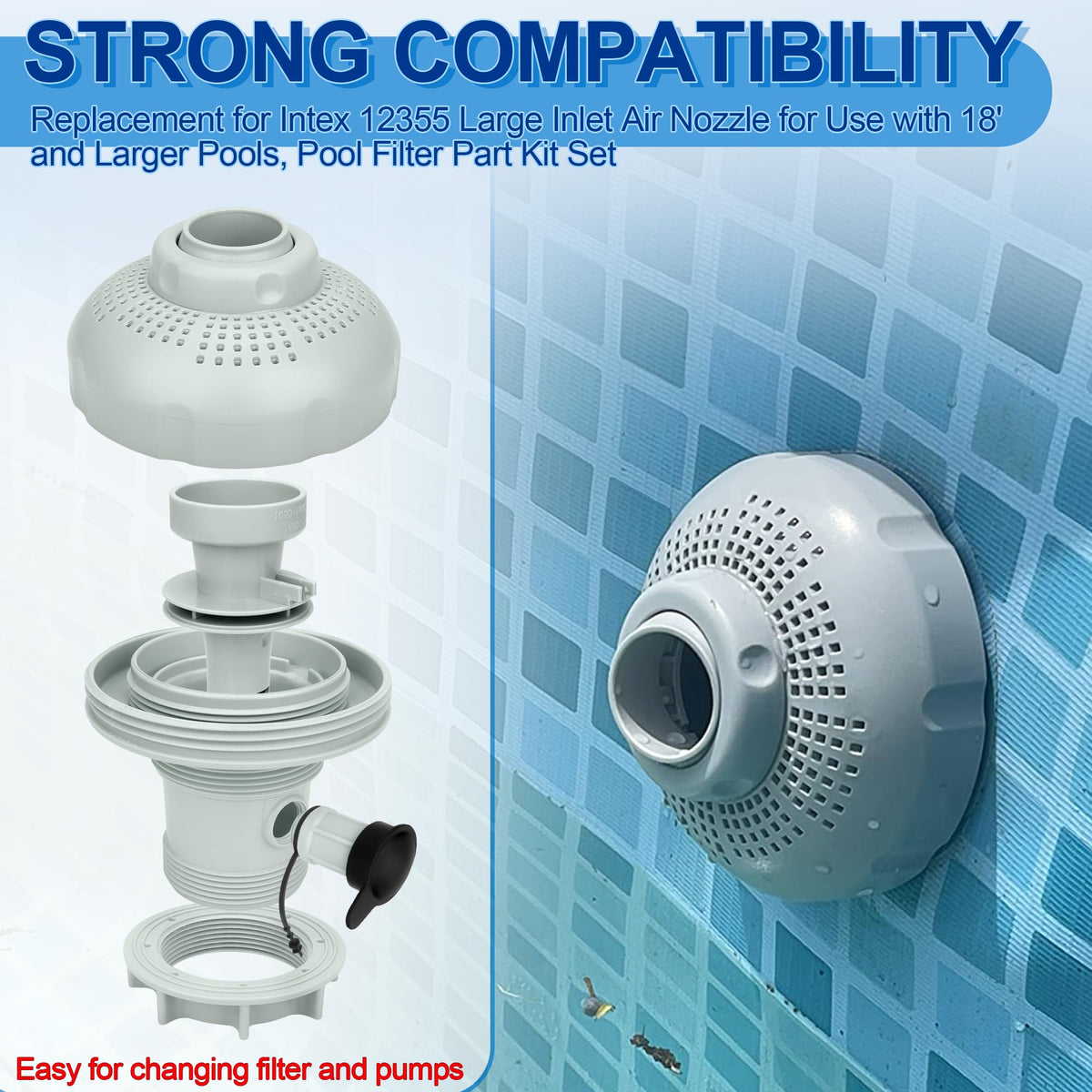ChangTa nozzle compatible with Intex 1900-2450 GPH pumps for efficient filtration