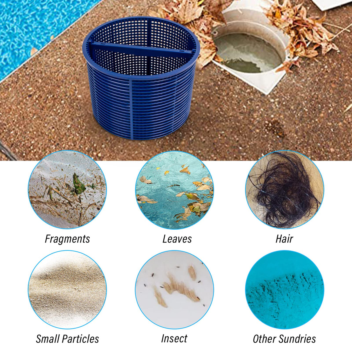 ChangTa replacement basket beside pool tools, ready for quick maintenance