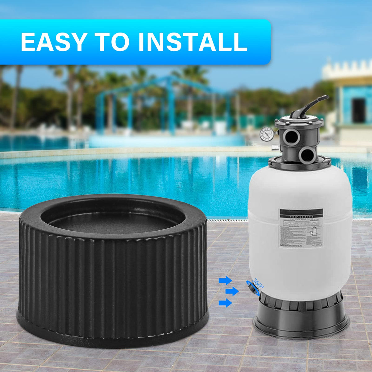 Durable ChangTa SX180HG plastic cap resists wear in outdoor pools.