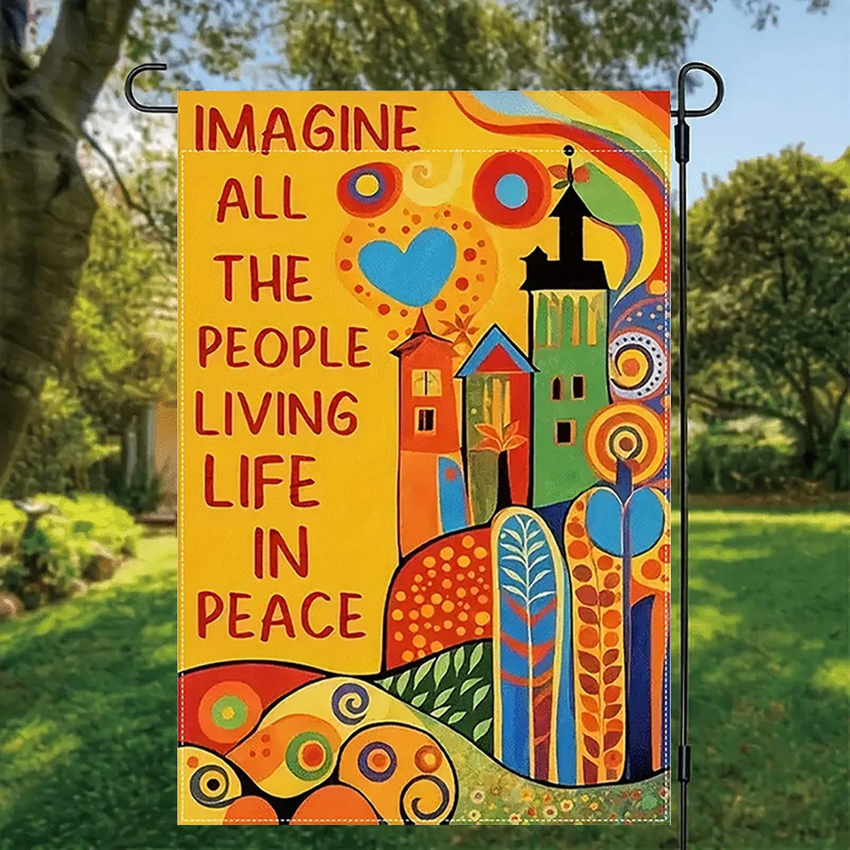 CHAONENG Imagine All the People garden flag makes a thoughtful gift for garden lovers.