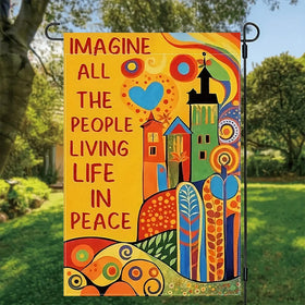 CHAONENG Imagine All the People garden flag makes a thoughtful gift for garden lovers.