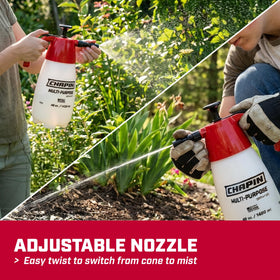 Chapin 1002 ergonomic carry handle reduces hand fatigue during extended use.