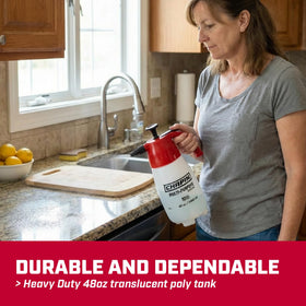 Chapin 1002 in-tank anti-clog filter maintains smooth spray output.