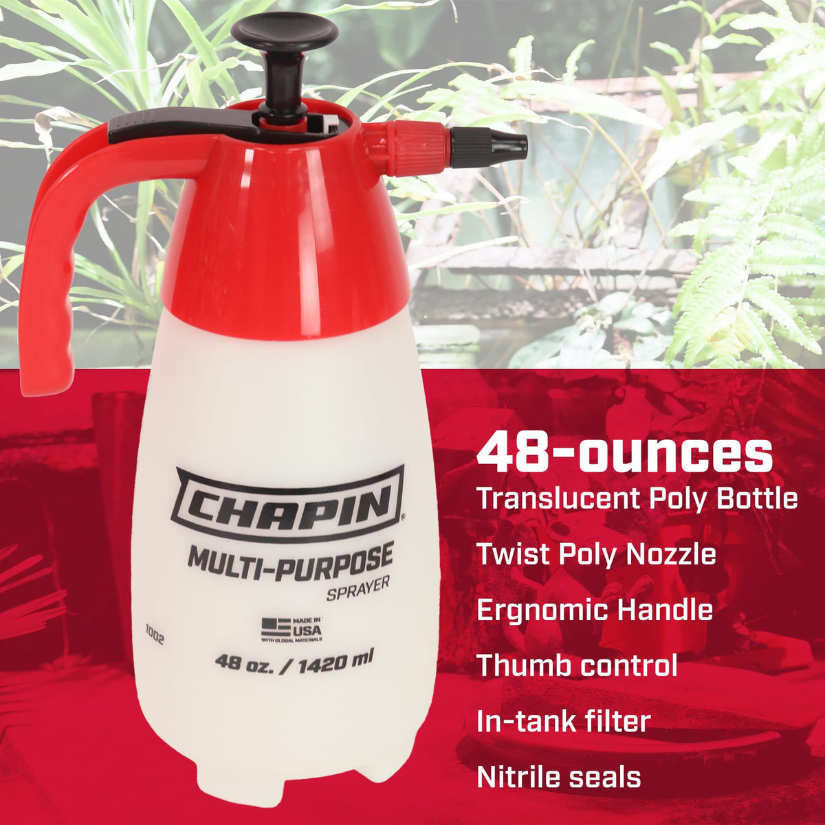 Chapin 10022 anti-clog filter maintains smooth spray output during use