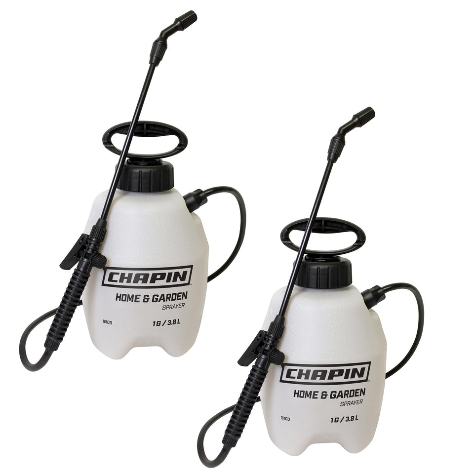 Chapin 16109 pump sprayer with transparent 1-gallon tank for easy fluid checks.