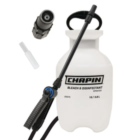 Chapin 20075 bleach sprayer with wide-mouth tank for easy refilling.