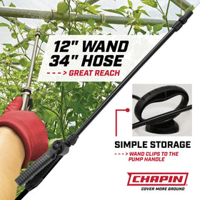 Ergonomic pump handle on Chapin 22000 sprayer reduces fatigue