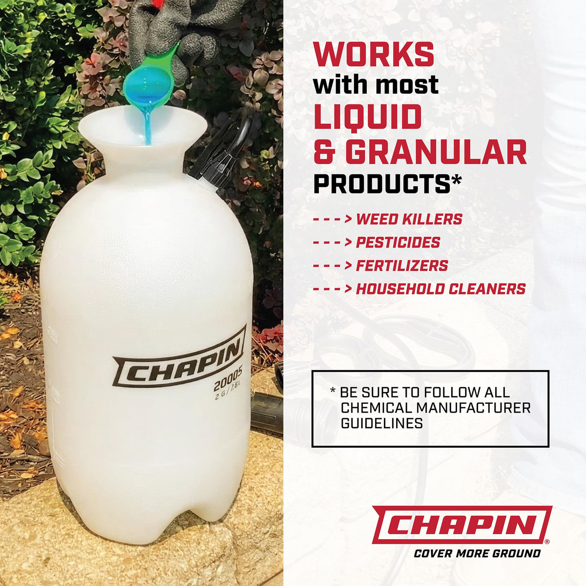 Translucent Chapin 22000 tank lets you check fluid levels quickly
