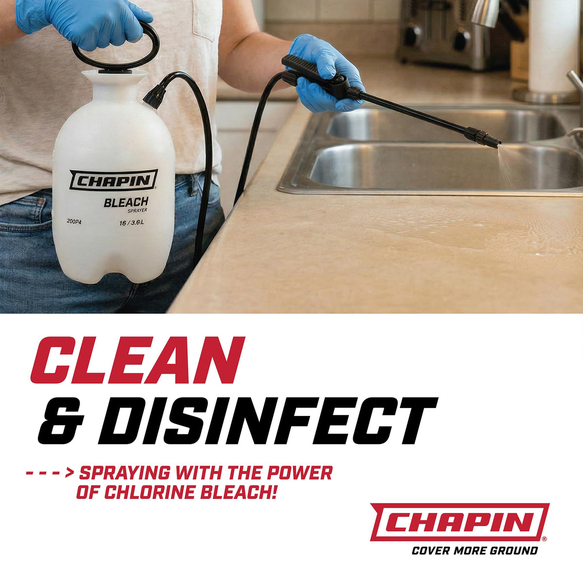 Chapin 22074 bleach resistant seals and gaskets withstand chemical use