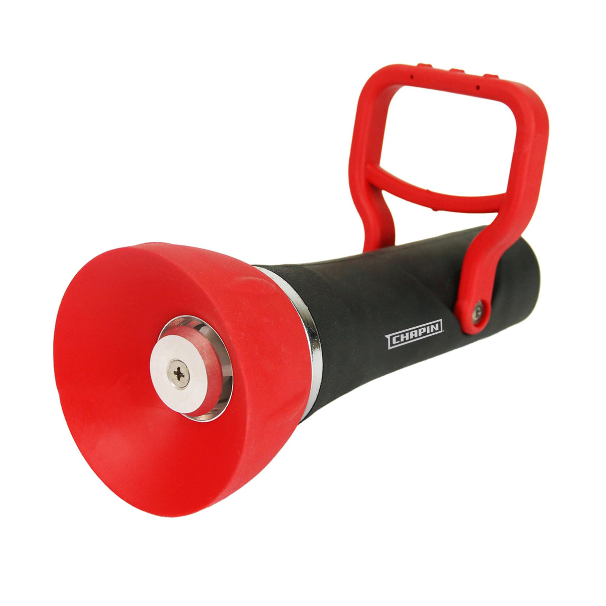 Chapin 4697 firefighter-style nozzle with red and black grip for high-pressure cleaning