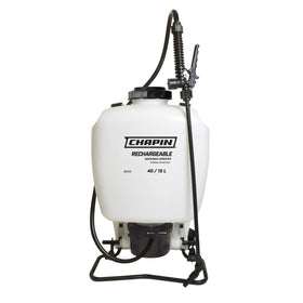 Chapin 60124 backpack sprayer with translucent 4-gallon tank for easy fill checks and monitoring.