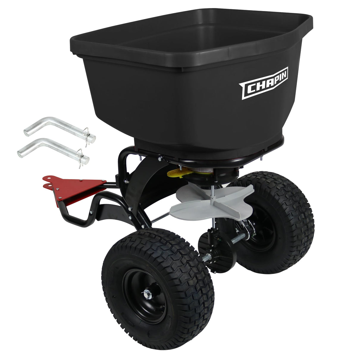 Chapin 8622B tow-behind spreader ready for seed and fertilizer application
