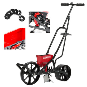 Chapin 8701B seeder front view shows sturdy frame for easy garden seeding