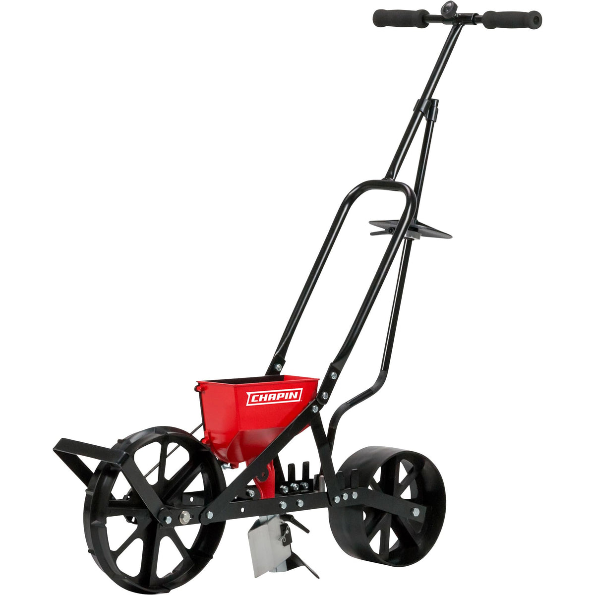 Chapin 8701B seeder row marker demonstrates precise row spacing for planting