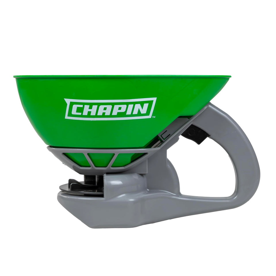 Chapin 8706G spreader hopper enables precise seed and fertilizer distribution.
