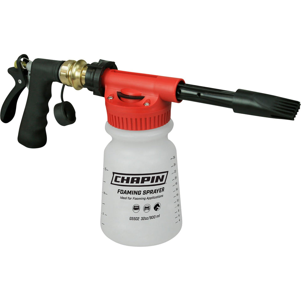 Chapin G5502 foam bottle enabling even cleaning foam on cars and siding.