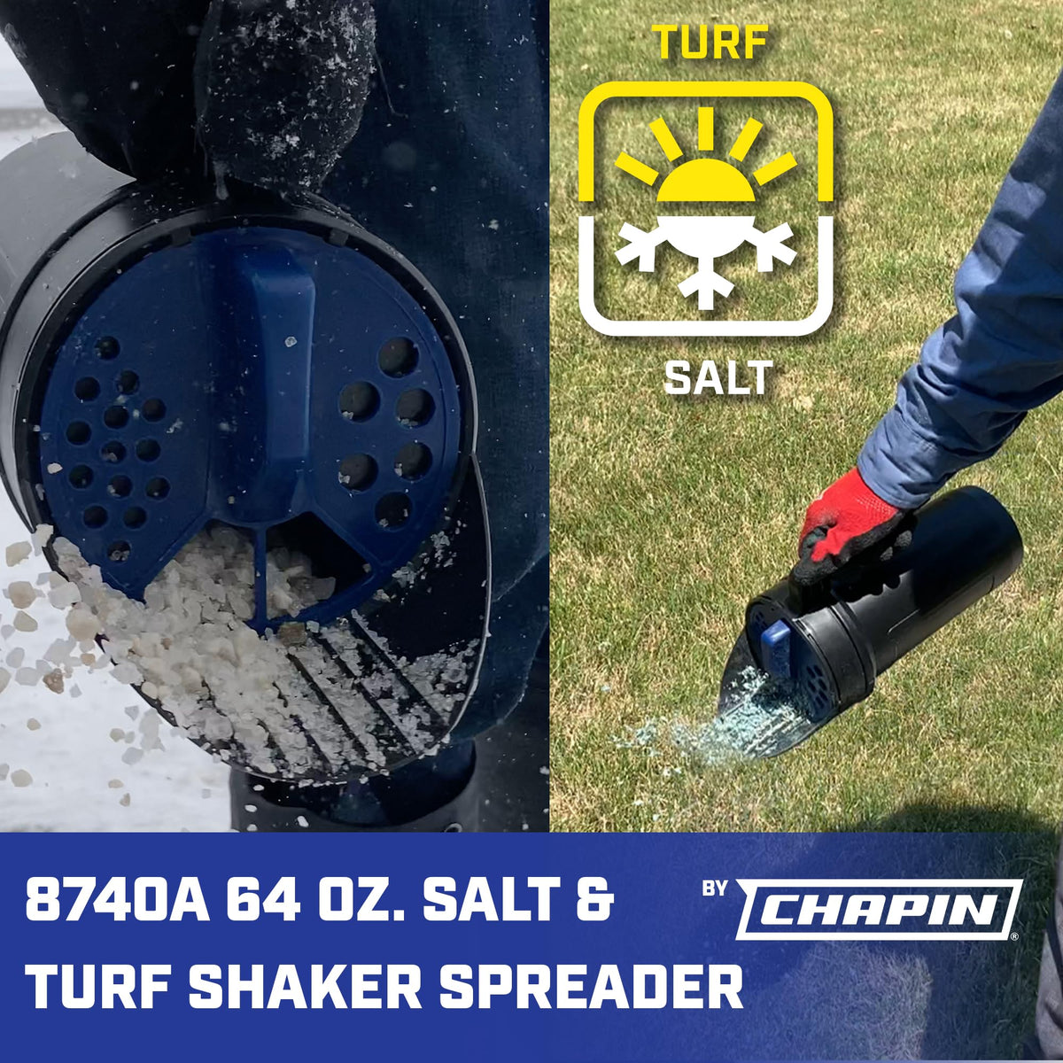 Chapin 8740A lid with three openings for salt, seed, or fertilizer.
