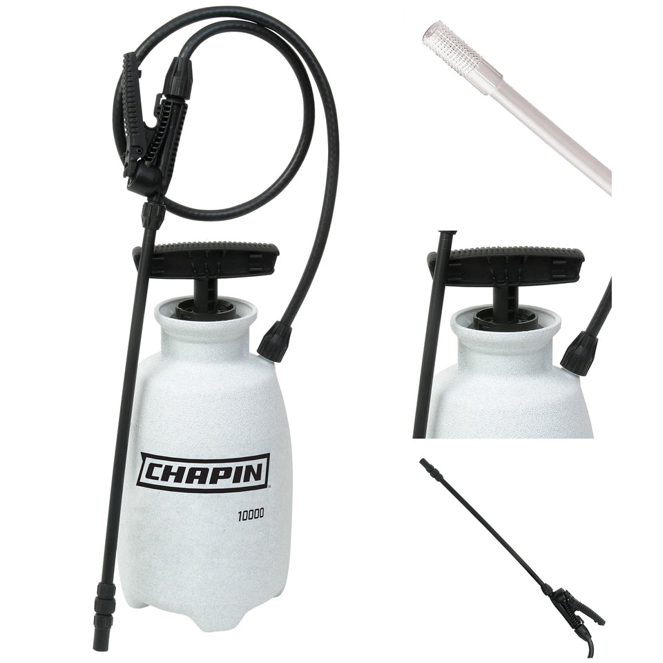 Chapin SureSpray half-gallon tank for easy, mess-free mixing and monitoring.